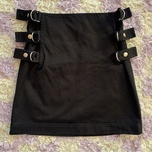 Helmut lang Black mini skirt with silver hardware size 0-2